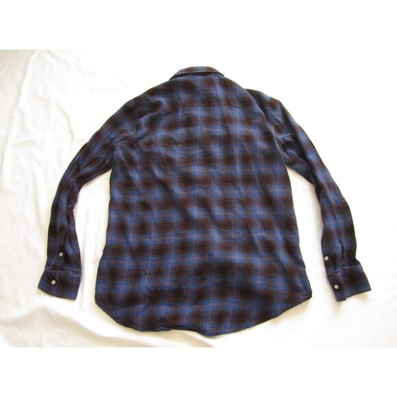 Women's Forever21 Plaid Pearl Snap Button Long Sleeve Shirt Sz S (WB384) - Picture 2 of 8